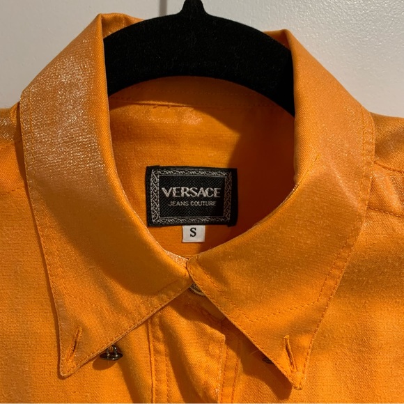 VINTAGE VERSACE ORANGE BLOUSE - Picture 8 of 12